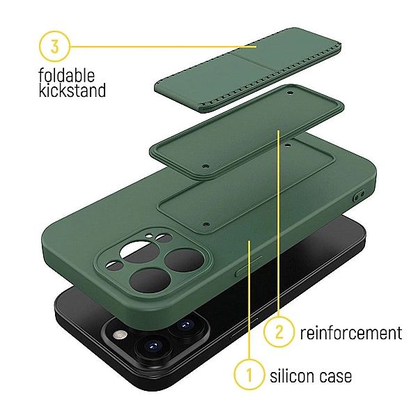 Wozinsky Kickstand Case silikonowe etui z podstawką iPhone 13 jasnonie