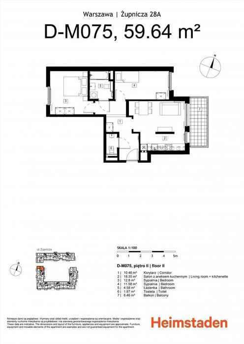 Praga Południe, 3 pok. 60m2, Balkon, Internet, 0% prowizji