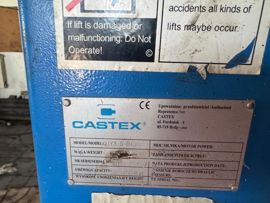 Sprzedam używany podnośnik dwukolumnowy firmy CASTEX QJY3.5-D