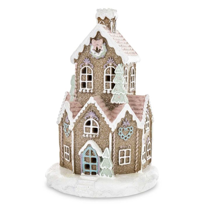 Świąteczny Domek Chatka Gingerbread z Oświetleniem Led – 32cm
