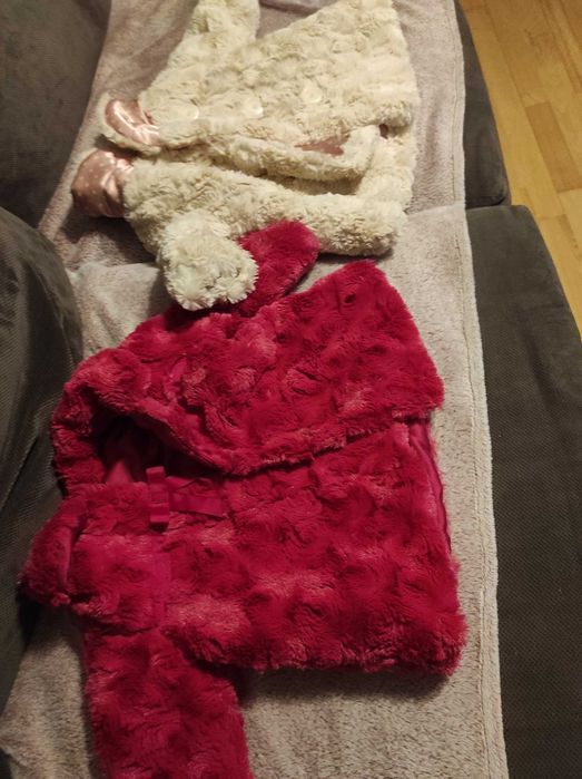 2 kurtki płaszczyki/futerka dla dzieci