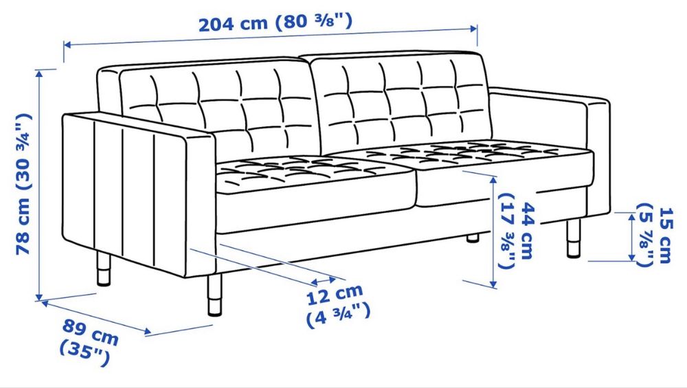 LANDSKRONA Sofá 3 lugares IKEA, verde claro/madeira