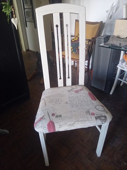 Conjunto 6 cadeiras madeira brancas