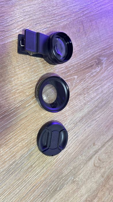 Об'єктив для телефону 2-в-1: Макро + Ширококутний 0.45x (на прищіпці)