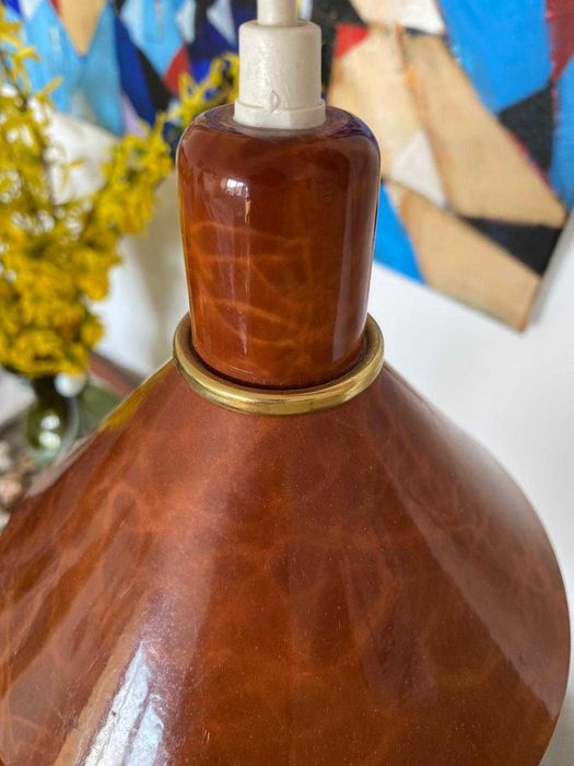 Lampa Vinage, piękne brązowe metalowe lampy, z ciekawym wzorem