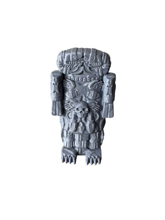 Kamienna statua z wężami w stylu prekolumbijskim, druk 3D do gier