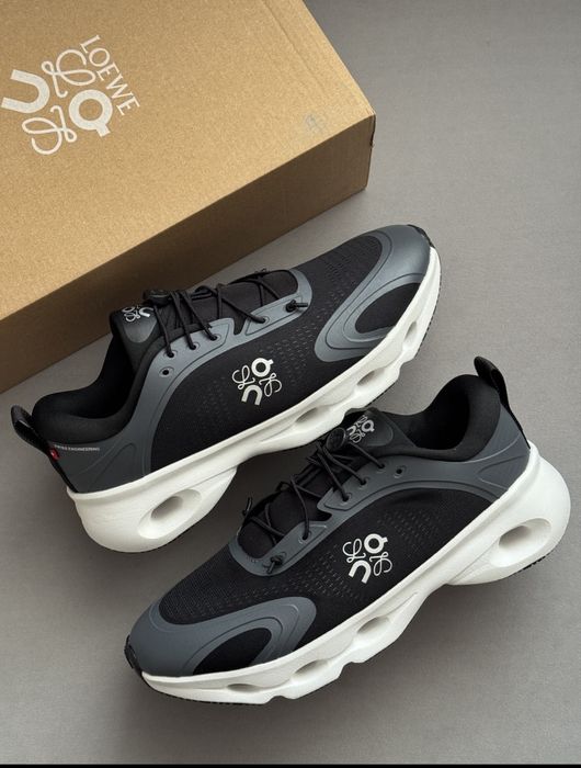 Топ Якість! Кросівки On Cloudsolo x Loewe Black White•Он Клауд (чорно-білі), on running