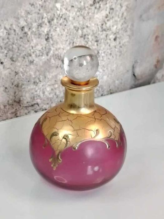 Antigo Perfumeiro Cristal Veneziano  Decoração em Ouro  ENVIO GRATIS