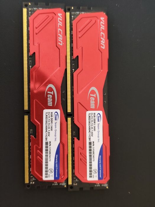 Пам'ять DDR3 RAM_16GB (2x8GB) 2400MHz Team Vulcan Red