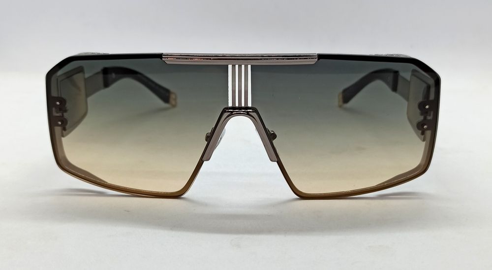 Balmain очки унисекс большие бежево бирюзовый градиент в металл оправе