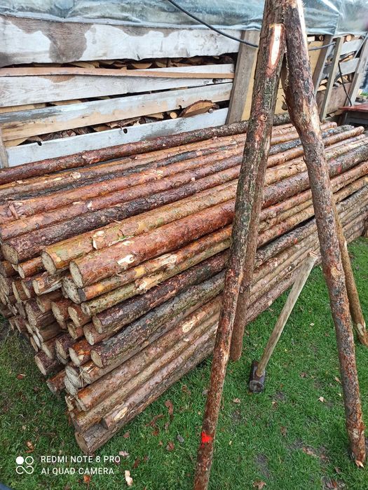 Stemple budowlane, słupki ogrodzeniowe. GRUBE, PROSTE.