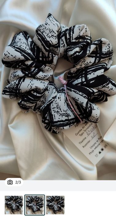 Scrunchie do włosów rozm XL wiskoza