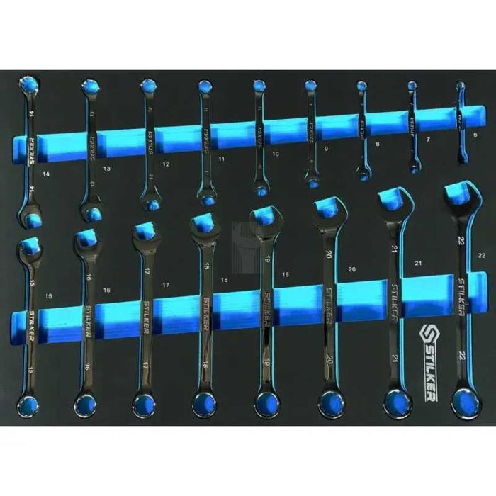 KIT Armário Modular de Oficina 4 Elementos com 147 Ferramentas + Enrolador 10+1 Metros STILKER LL29