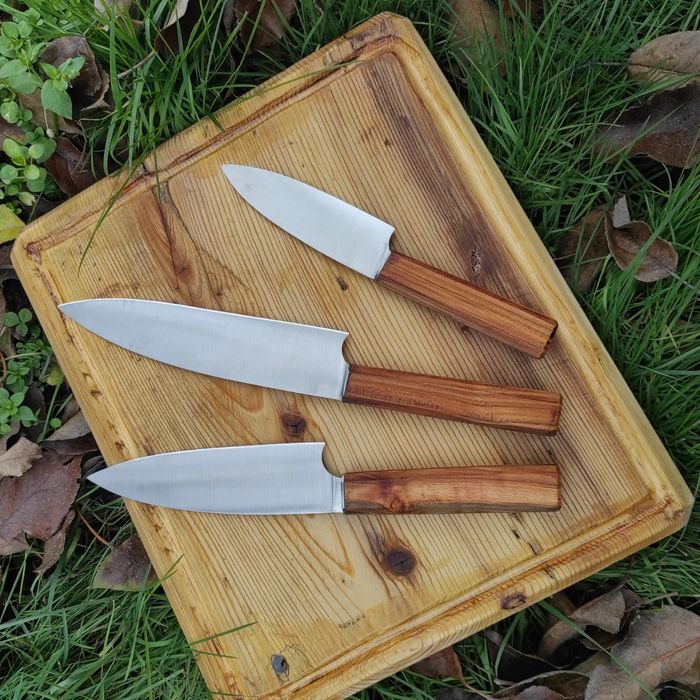 Набір, ножі кухонні. Нож кухонный. Сталь 50х14МФ