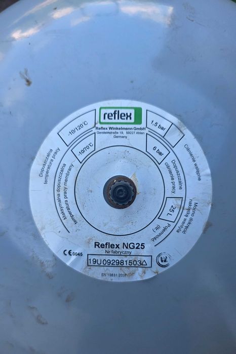 Naczynie przeponowe Reflex NG 25 – 25L – 6 bar + manometr