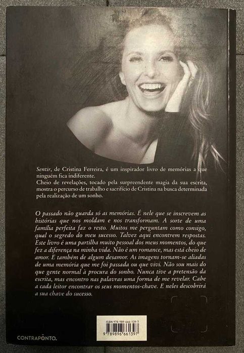 Sentir – Cristina Ferreira – 1.ª edição 2016 – Contraponto