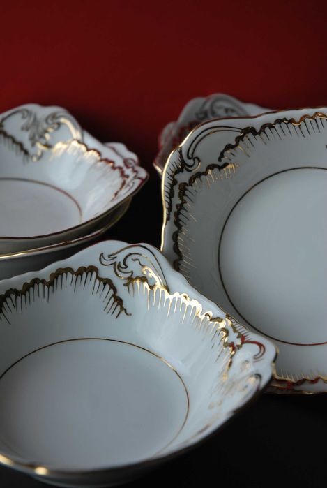 Porcelana Ćmielów. Rococo. Zestaw 6 salaterek.
