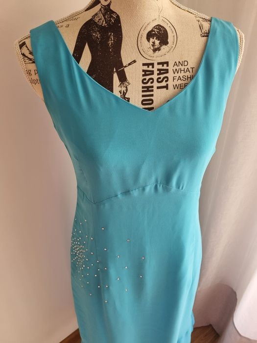 OFERTA PORTES - Vestido de Cerimónia Azul da Habitus (Tamanho S)