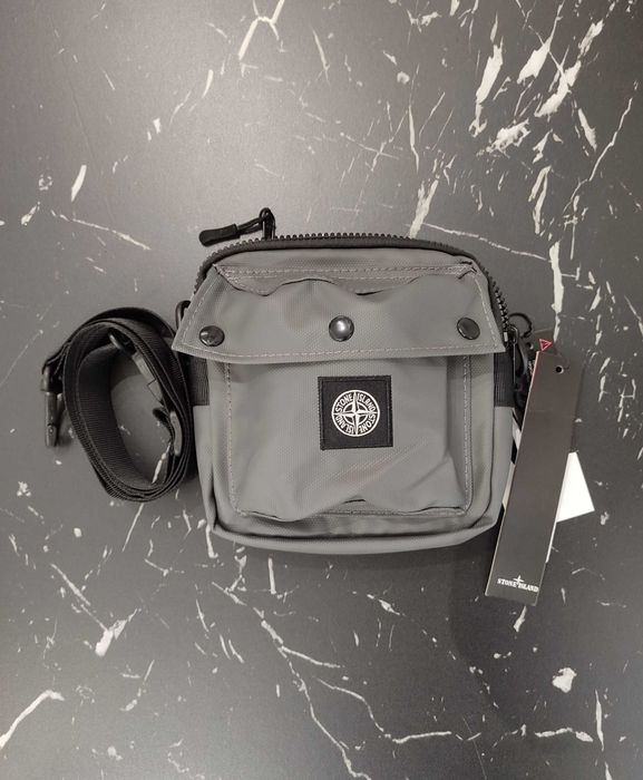 Сумка STONE ISLAND 90270 Mussola Gommata Canvas Print Belt Bag Grey