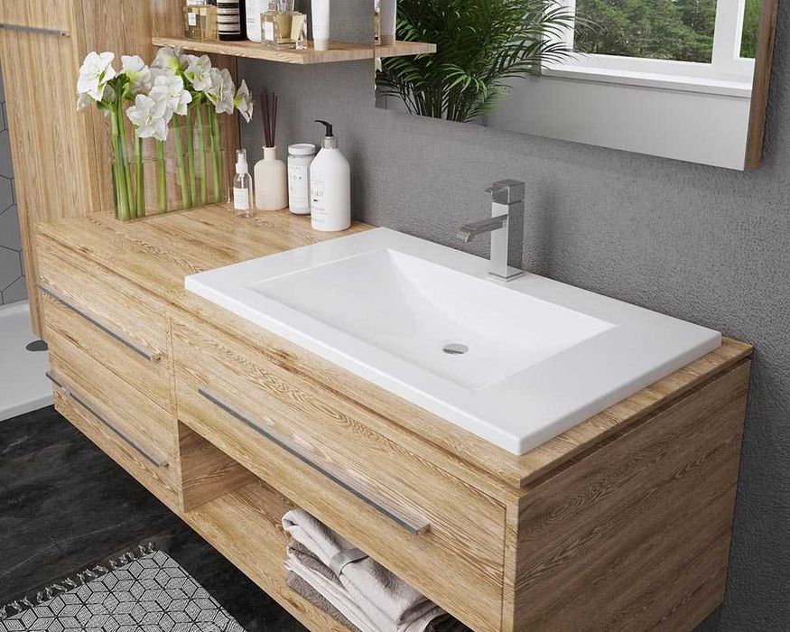 Прямокутний умивальник «Орфей» 800 Білий 800х485