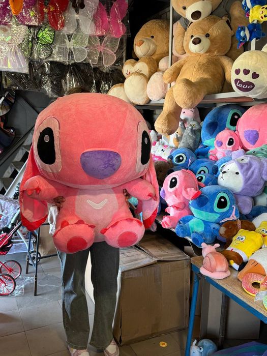 Велика м‘яка іграшка Стіч синій та рожевий /Игрушка Стич