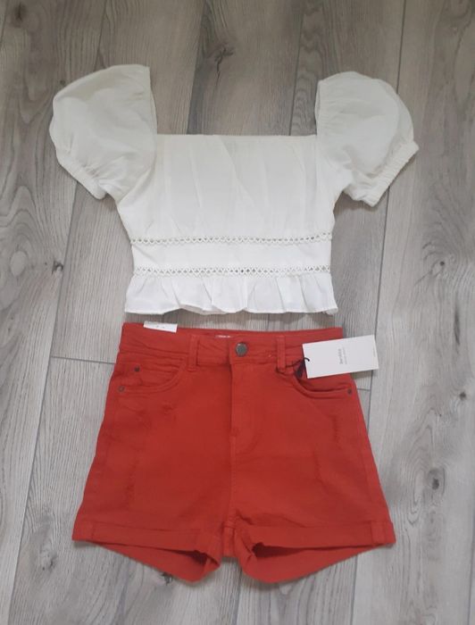 Stradivarius Nowe czerwone szorty high waist 34 XS
