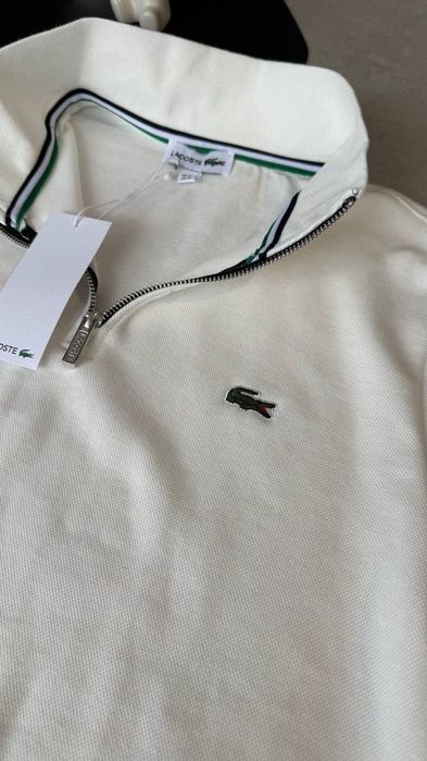 Чоловіча  мужская Кофта Lacoste на замку 1/3 | зіп худі лакоста Old money поло Polo