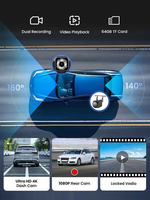 Bezprzewodowy Ekran Carplay & Android Auto Jzones 9" z Kamerą 4K