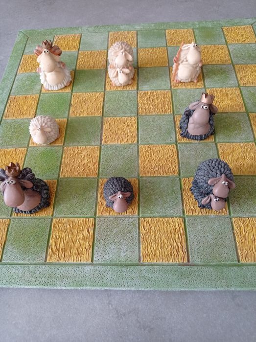 Jogo damas ovelhas em resina