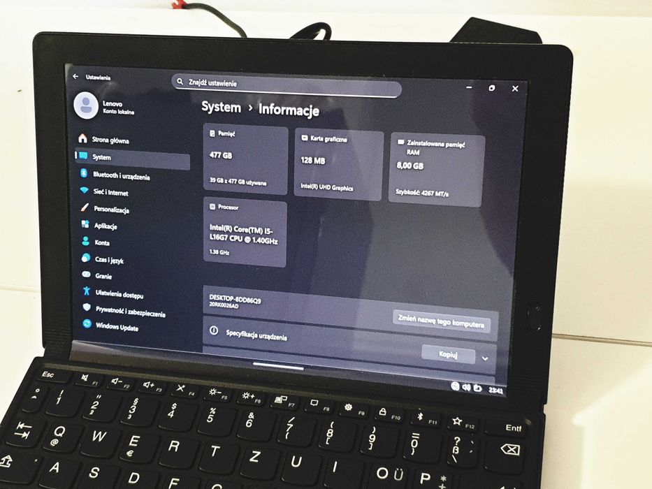Lenovo ThinkPad X1 Fold i5-L16G7 8GB 512 + klawiatura Laptop, tablet