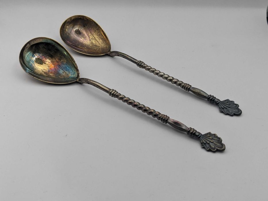 Серебряные ложки СССР, Київ 875 проба, позолота, антиквариат
