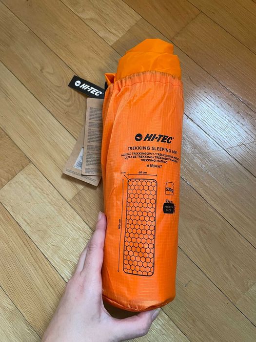 Materac nadmuchiwany trekkingowy Hi-Tec Airmat 190x60cm pomarańczowy