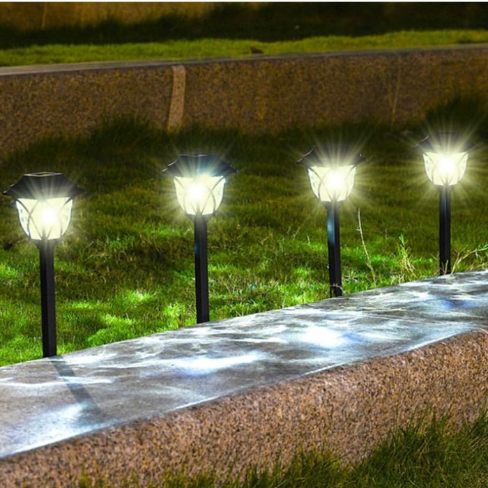 LAMPA Solarna Ogrodowa LED Lampki Solarne Do Ogrodu SŁUPEK 6 sztuk
