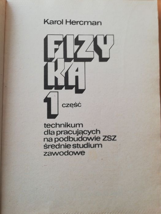 Fizyka 1 technikum dla pracujących na podbudowie ZSZ Hercman