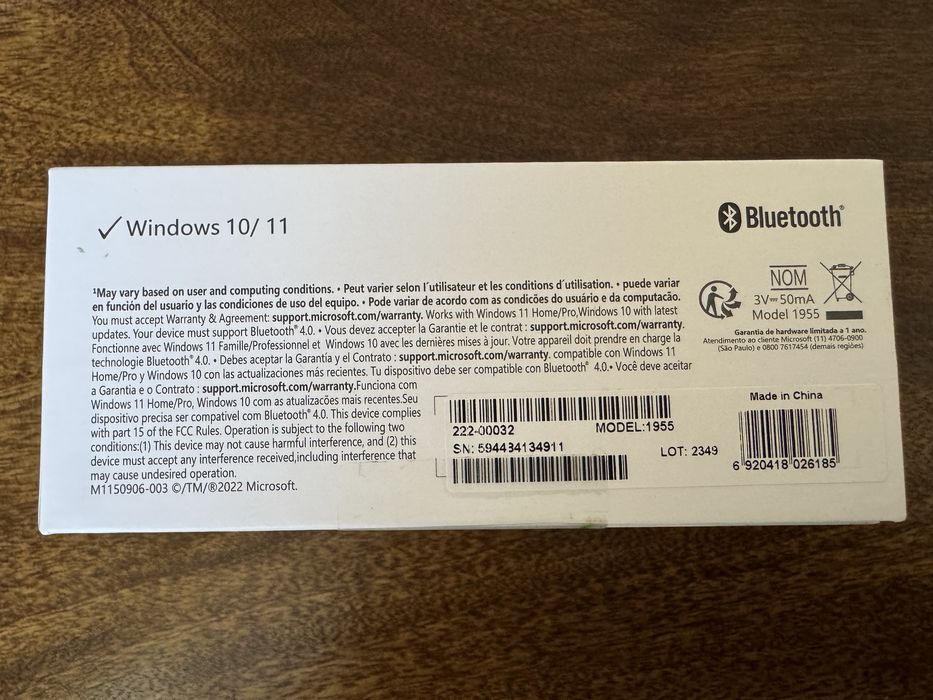 Rato Microsoft Ergonomic Bluetooth – Branco – Como Novo