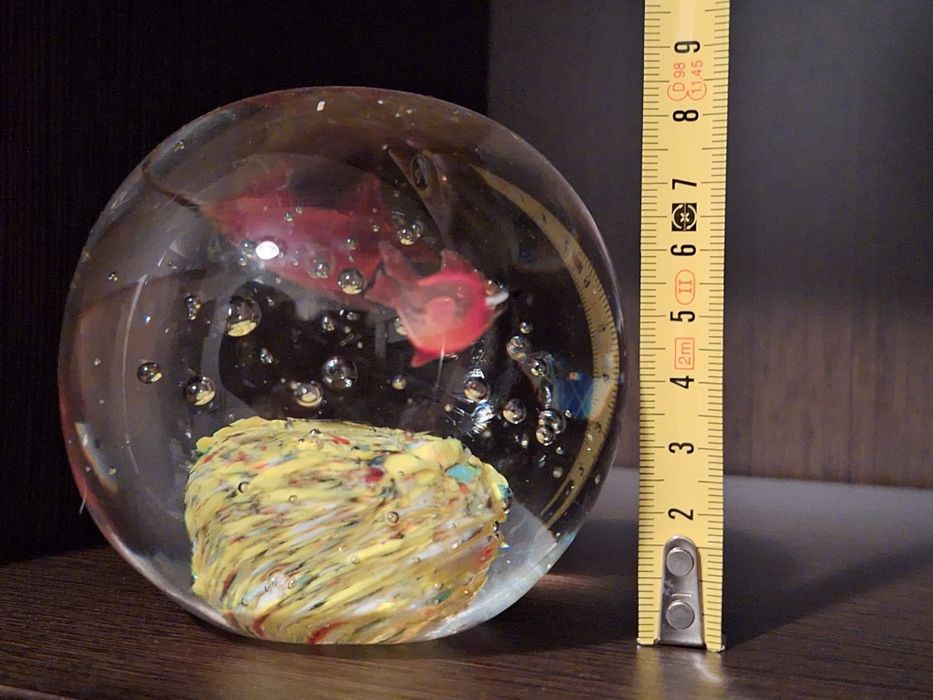 Bola de vidro pisa-papéis