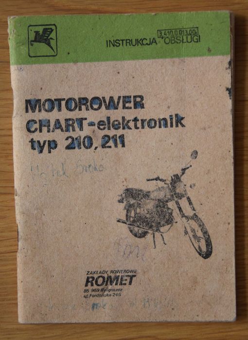 Instrukcja CHART wsk junak shl romet komar jawa mz