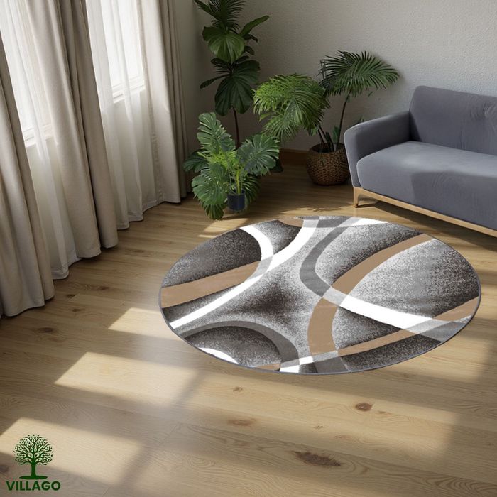 OKAZJA! • Dywan okrągły OVON Villago nowoczesny wzór Melody 90x90 cm