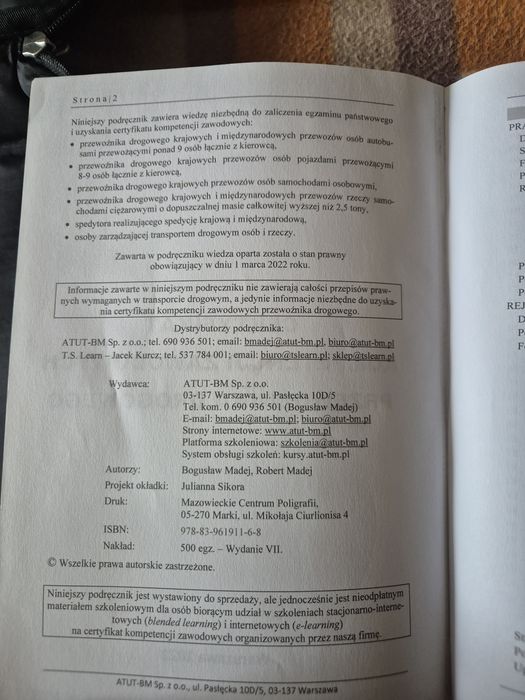 Certyfikat kompetencji zawodowych przewoźnika