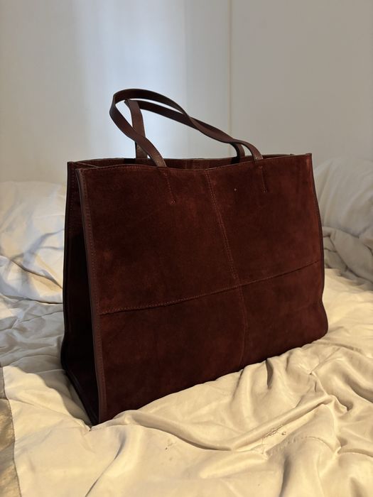 Замшева сумка-шопер Mango