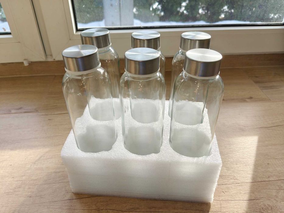Zestaw 6 szklanych butelek do soków 500ml