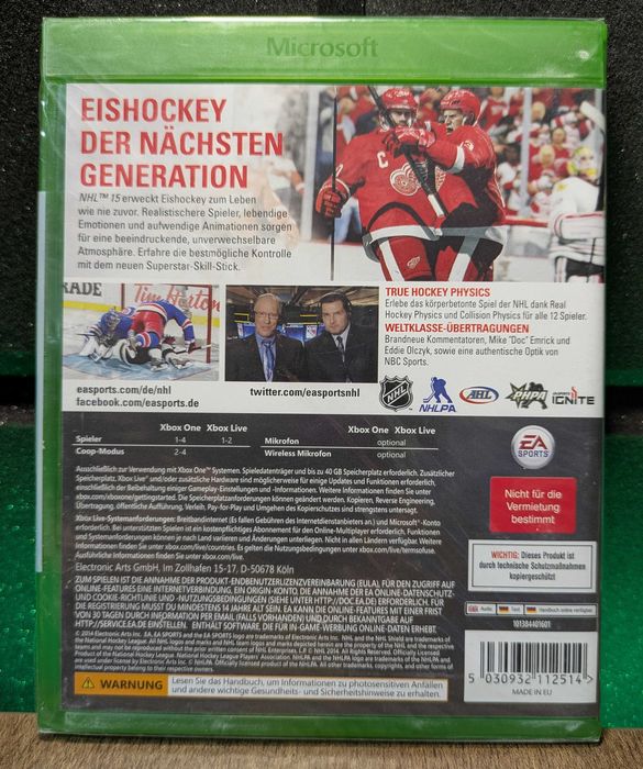 NHL 15 Xbox One S / Series X - hokej, na dwóch, sport