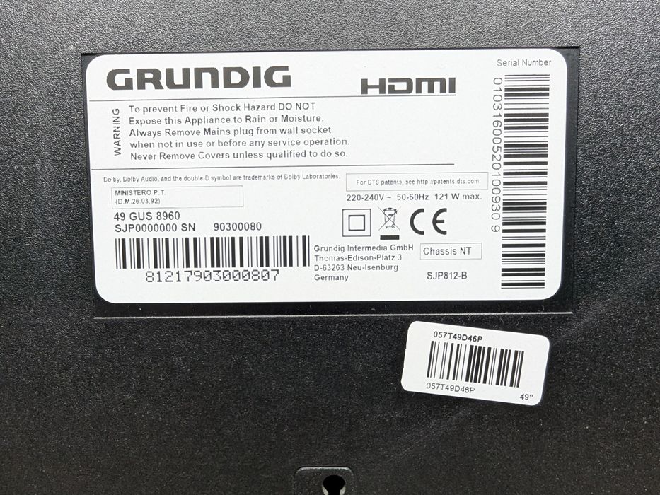 Телевізор 49 дюймів Grundig 49 GUB 8960 4K SmartTV / 2019 /