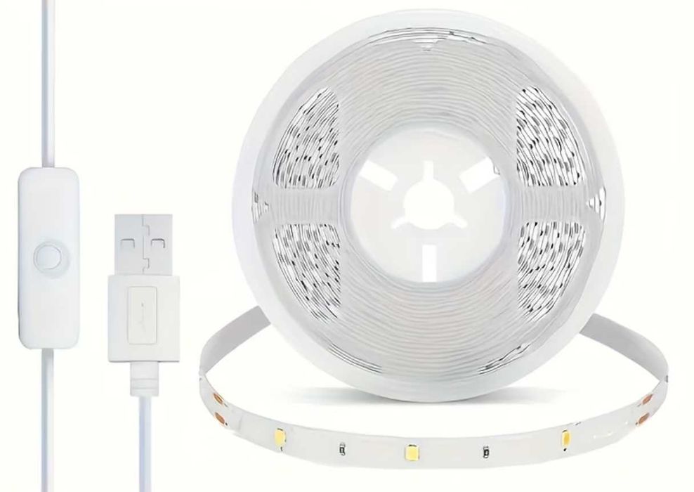 Fita LED USB Branca Quente