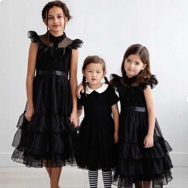 Wednesday Adams sukienka strój przebranie kostium rozm.L 128/134