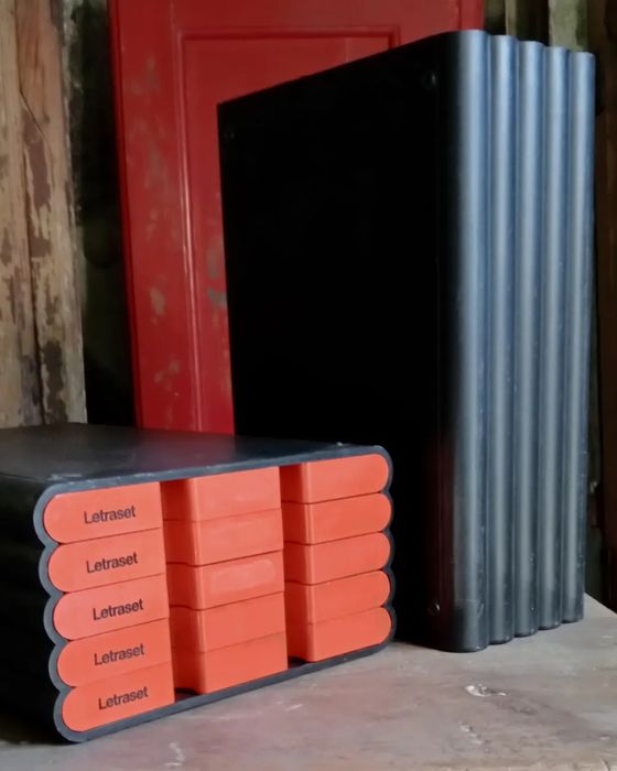 Módulos de gavetas vintage antigos letraset