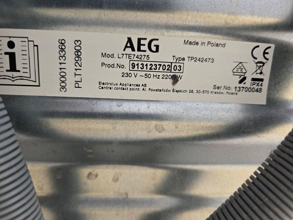 Вертикальна Пральна машина AEG Lavamat L7TE74275  на 7кг