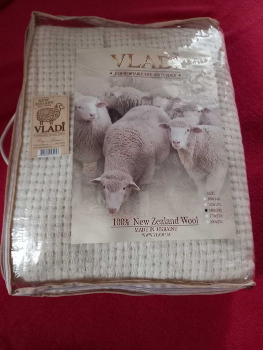 Плед VLADI 100 % вовна, новий