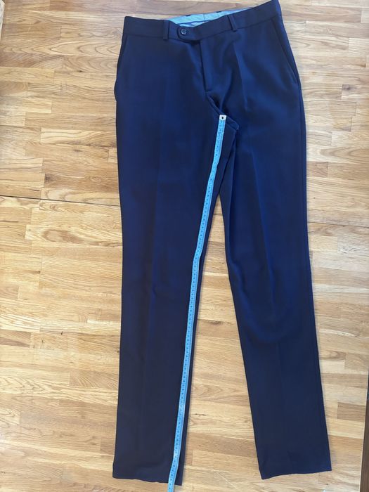 Garnitur granatowy wysoki slim z pokrowcem