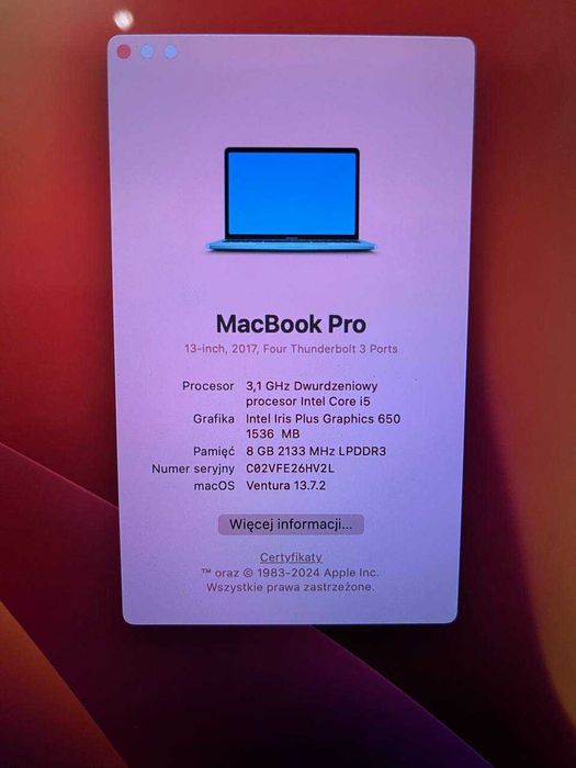 Macbook Pro 13" z Touchbar